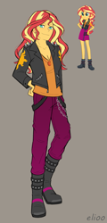 Size: 721x1498 | Tagged: safe, artist:elioo, sunset shimmer, human, equestria girls, g4, clothes, clothing redesign, female, solo