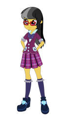 Size: 2074x4080 | Tagged: safe, artist:3d4d, artist:gmaplay, daring do, human, equestria girls, friendship games, g4, clothes, crystal prep academy uniform, female, high res, necktie, school uniform, simple background, skirt, solo, transparent background