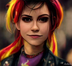 Size: 2232x2032 | Tagged: safe, artist:my-little-pop-artist, sunset shimmer, human, g4, female, high res, humanized, realistic, solo