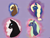 Size: 3320x2550 | Tagged: safe, artist:loopina, oc, oc:black diamond, oc:chocolate rain, oc:shorty, oc:sockette, earth pony, pegasus, pony, unicorn, female, heterochromia, high res, male