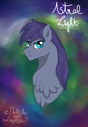 Size: 2073x2979 | Tagged: safe, artist:loopina, oc, oc:astral light, pegasus, pony, bust, gift art, high res, male