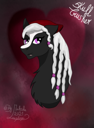 Size: 2036x2761 | Tagged: safe, artist:loopina, oc, oc:skull crusher, earth pony, pony, bust, female, gift art, high res