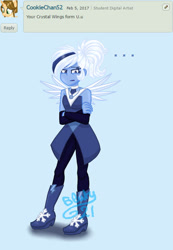 Size: 400x579 | Tagged: safe, oc, oc only, human, equestria girls, g4, crystal guardian, crystal wings, simple background, solo, wings