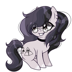 Size: 2000x2000 | Tagged: safe, artist:cosmiceuphoria, oc, oc only, oc:cosmic euphoria, earth pony, pony, glasses, gothic, high res, simple background, smiling, solo, transparent background