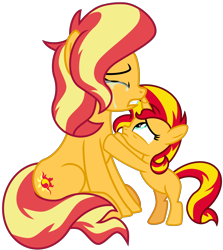 Size: 4148x4653 | Tagged: safe, artist:emeraldblast63, sunset shimmer, pony, unicorn, g4, crying, eyes closed, female, filly, foal, mare, self paradox, self ponidox, simple background, time paradox, transparent background