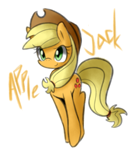 Size: 865x991 | Tagged: safe, alternate version, artist:maren, applejack, earth pony, pony, 2013, cute, female, jackabetes, mare, old art, simple background, smiling, solo, white background
