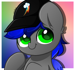 Size: 2800x2600 | Tagged: safe, artist:kittyrosie, oc, oc only, pony, cap, commission, cute, hat, high res, icon, ocbetes, solo