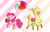 Size: 6464x4200 | Tagged: safe, artist:kittyrosie, paprika (tfh), pinkie pie, alpaca, earth pony, pony, them's fightin' herds, accessory swap, apple, balloon, cloven hooves, commission, community related, cute, diapinkes, duo, eyes closed, female, food, jumping, mare, mouth hold, paprikadorable, picnic blanket, pronking, shopping, streamers