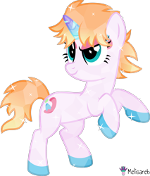 Size: 4000x4693 | Tagged: safe, artist:melisareb, oc, oc:cindy (kleptocorns), crystal pony, pony, unicorn, .svg available, absurd resolution, badass, crossover, female, gradient horn, gradient mane, gradient tail, horn, kleptocorns, mare, simple background, solo, tail, transparent background, vector