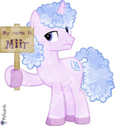 Size: 4000x4408 | Tagged: safe, artist:melisareb, oc, oc:miir, crystal pony, pony, unicorn, .svg available, absurd resolution, crossover, kleptocorns, lidded eyes, male, sign, simple background, solo, stallion, text, transparent background, unamused, vector