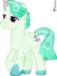 Size: 4000x5286 | Tagged: safe, artist:melisareb, oc, oc:coody (kleptocorns), crystal pony, pony, unicorn, .svg available, absurd resolution, crossover, gradient mane, gradient tail, jewelry, kleptocorns, lidded eyes, male, simple background, solo, stallion, tail, transparent background, vector