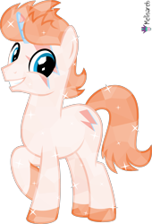 Size: 4000x5873 | Tagged: safe, artist:melisareb, oc, oc:dave (kleptocorns), crystal pony, pony, unicorn, .svg available, absurd resolution, crossover, kleptocorns, looking at you, male, raised hoof, simple background, smiling, smiling at you, solo, stallion, transparent background, vector