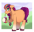 Size: 2710x2534 | Tagged: safe, artist:ponykittenboi, derpibooru exclusive, sunny starscout, earth pony, pony, g5, belly, belly blush, big belly, braid, drinking, female, freckles, hair tie, holding, looking at you, mare, multicolored hair, pregnant, signature, simple background, smoothie, solo, straw, unshorn fetlocks, watermark