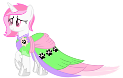 Size: 1024x653 | Tagged: safe, artist:lillyleaf101, oc, oc:fuzzy dreams, pony, unicorn, base used, clothes, dress, female, mare, simple background, solo, transparent background
