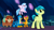 Size: 1600x898 | Tagged: safe, screencap, gallus, sandbar, silverstream, smolder, yona, classical hippogriff, dragon, earth pony, griffon, hippogriff, pony, yak, g4, uprooted, bow, cloven hooves, colored hooves, cute, dragoness, female, hair bow, jewelry, looking up, male, monkey swings, necklace, sandabetes