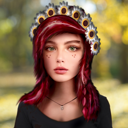 Size: 2000x2000 | Tagged: artist needed, source needed, safe, edit, gloriosa daisy, human, equestria girls, g4, clothes, female, flower, flower in hair, high res, irl, irl human, jewelry, necklace, photo, realistic