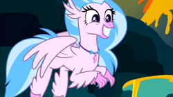 Size: 1600x898 | Tagged: safe, screencap, silverstream, classical hippogriff, hippogriff, g4, uprooted, cute, diastreamies, female, grin, jewelry, necklace, smiling, solo