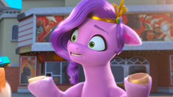 Size: 1601x900 | Tagged: safe, screencap, pipp petals, pegasus, pony, ali-conned, g5, my little pony: make your mark, my little pony: make your mark chapter 2, spoiler:g5, spoiler:my little pony: make your mark chapter 2, spoiler:mymc02e04, female, mare, pipp petals is best facemaker, solo