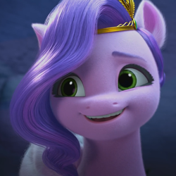 Size: 1080x1080 | Tagged: safe, screencap, pipp petals, pegasus, pony, g5, my little pony: make your mark, my little pony: make your mark chapter 2, portrait of a princess, spoiler:my little pony: make your mark chapter 2, spoiler:mymc02e03, adorapipp, cute, female, mare, princess, smiling, solo