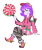 Size: 386x457 | Tagged: safe, artist:doodlegamertj, oc, oc only, oc:mable syrup, human, equestria girls, g4, candy, deaf, food, fortnite, gray eyes, purple hair, shoulderless, simple background, sitting, smug, solo, transparent background, zoey
