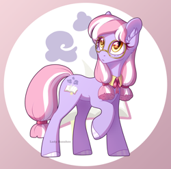 Size: 2000x1977 | Tagged: safe, artist:_ladybanshee_, dusty pages, earth pony, pony, g4, ear fluff, female, glasses, hooves, mare, solo, standing, young dusty pages, younger