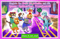 Size: 1957x1302 | Tagged: safe, gameloft, idw, archie bluecoat, chancellor jim, daisydaint bow, katherina proudpaws, lady bowser, oscar smartpaw, diamond dog, g4, my little pony: magic princess, season 10, blue coat, blue fur, bow, bowtie, brown coat, brown fur, cape, choker, clothes, collar, collection, dog collar, female, female diamond dog, gray coat, green eyes, grey fur, group, hair bow, idw showified, male, numbers, orange coat, orange fur, white coat, white fur, yellow eyes
