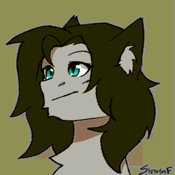 Size: 2480x2480 | Tagged: safe, artist:sinrinf, oc, oc only, oc:sinrin linx, hybrid, original species, pony, animated, chest fluff, ear fluff, floppy ears, high res, naruto, natural hair color, sharingan, solo