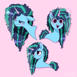 Size: 2500x2500 | Tagged: safe, artist:syrupyyy, misty (g5), pony, unicorn, g5, cute, female, freckles, happy, mare, nervous, open mouth, open smile, simple background, smiling, solo