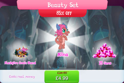 Size: 1269x854 | Tagged: safe, gameloft, idw, flashfire, mina, dragon, g4, my little pony: magic princess, claws, comic book, costs real money, dragoness, english, female, gem, horns, idw showified, numbers, pencil, sale, solo, spread wings, tail, text, wings