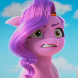 Size: 1020x1013 | Tagged: safe, screencap, pipp petals, pegasus, pony, g5, my little pony: make your mark, my little pony: make your mark chapter 2, portrait of a princess, angry, female, floppy ears, gritted teeth, mare, pipp petals is best facemaker, pipp petals is not amused, solo, teeth, unamused