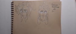 Size: 4000x1800 | Tagged: safe, artist:tai kai, oc, genie, genie pony, kirin, bracelet, dialogue, ear piercing, earring, female, gold, high res, incredulous, jewelry, kirin oc, looking at you, pencil drawing, piercing, solo, talking to viewer, traditional art