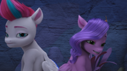 Size: 1920x1080 | Tagged: safe, screencap, pipp petals, zipp storm, pegasus, pony, g5, my little pony: make your mark, my little pony: make your mark chapter 2, portrait of a princess, spoiler:my little pony: make your mark, spoiler:my little pony: make your mark chapter 2, spoiler:mymc02e03, female, mare, princess, royal sisters (g5), siblings, sisters