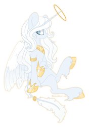 Size: 879x1249 | Tagged: safe, artist:katelynleeann42, oc, alicorn, pony, alicorn oc, base used, concave belly, female, halo, horn, mare, simple background, slender, solo, thin, transparent background, wings