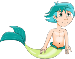 Size: 1294x1018 | Tagged: safe, artist:ocean lover, sandbar, human, merboy, merman, g4, belly button, chest, cute, fins, flowing hair, green eyes, hair over one eye, handsome, human coloration, humanized, looking up, male, sandabetes, simple background, smiling, solo, species swap, swimming, teenager, white background