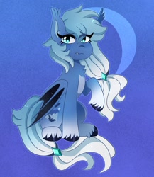 Size: 1911x2198 | Tagged: safe, artist:emera33, oc, oc only, bat pony, pony, chest fluff, cute, cute little fangs, eye clipping through hair, eyebrows, eyebrows visible through hair, fangs, looking at you, raised hoof, solo, unshorn fetlocks, wavy mouth