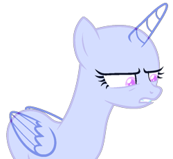 Size: 821x754 | Tagged: safe, artist:lilith1light, oc, oc only, alicorn, pony, alicorn oc, base, bust, eyelashes, female, frown, horn, mare, simple background, solo, transparent background, wings