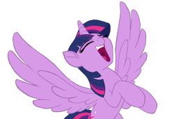 Size: 1280x874 | Tagged: safe, artist:benpictures1, twilight sparkle, alicorn, pony, my little pony: the movie, cute, eyes closed, female, inkscape, mare, simple background, smiling, solo, spread wings, transparent background, twiabetes, twilight sparkle (alicorn), vector, we got this together, wings