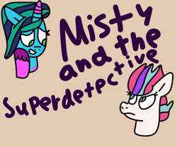 Size: 1200x1000 | Tagged: safe, artist:jadeharmony, misty brightdawn, zipp storm, pegasus, pony, unicorn, g5, 22 short films about springfield, duo, female, freckles, grin, looking at each other, looking at someone, male, mare, markings, nervous, nervous smile, parody, raised hoof, seymour skinner, smiling, steamed hams, superintendent chalmers, the simpsons, unshorn fetlocks