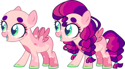Size: 3819x2108 | Tagged: safe, artist:kurosawakuro, oc, pegasus, pony, bald, base used, body freckles, braid, braided tail, colored hooves, dot eyebrows, female, filly, foal, freckles, green eyes, high res, offspring, parent:pinkie pie, parent:sunburst, pegasus oc, simple background, solo, tail, thick eyebrows, transparent background