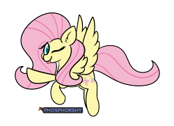 Size: 2630x1903 | Tagged: safe, artist:phosphorshy, fluttershy, pegasus, pony, g4, ;p, cute, daaaaaaaaaaaw, ear fluff, female, flying, mare, one eye closed, shyabetes, signature, simple background, solo, tongue out, transparent background, wink