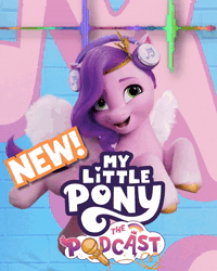 Size: 720x900 | Tagged: safe, screencap, pipp petals, pegasus, pony, g5, my little pony: a new generation, my little pony: the podcast, official, animated, female, flying, headphones, jewelry, open mouth, podcast, singing, solo, sound, webm