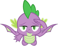 Size: 893x710 | Tagged: safe, artist:pascalmulokozi2, edit, edited screencap, screencap, spike, dragon, g4, molt down, background removed, flying, male, not a vector, simple background, solo, stalute, transparent background, winged spike, wings