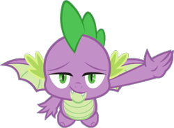 Size: 958x704 | Tagged: safe, artist:pascalmulokozi2, edit, edited screencap, screencap, spike, dragon, g4, molt down, background removed, flying, male, simple background, solo, transparent background, winged spike, wings