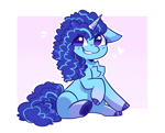 Size: 2547x2048 | Tagged: safe, artist:moccabliss, misty (g5), pony, unicorn, g5, chest fluff, cute, female, floppy ears, mare, simple background, smiling, solo, underhoof
