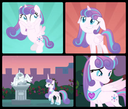 Size: 1024x871 | Tagged: safe, artist:lillyleaf101, princess flurry heart, pony, base used, older, solo, statue, story included