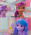 Size: 1366x1532 | Tagged: safe, screencap, izzy moonbow, pipp petals, sunny starscout, earth pony, pegasus, pony, unicorn, g5, izzy does it, my little pony: make your mark, my little pony: make your mark chapter 2, spoiler:g5, caption, closet, comic, female, logo, mare, meme, netflix, netflix logo, screencap comic, stained glass, stairs, text, tiled floor, youtube caption