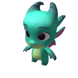Size: 420x420 | Tagged: safe, sparky sparkeroni, dragon, g5, 3d, baby, baby dragon, male, my little pony: visit maretime bay, roblox, simple background, solo, transparent background