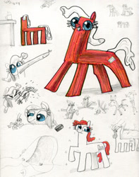 Size: 3000x3808 | Tagged: safe, artist:ja0822ck, object pony, original species, pony, chair, high res, pinocchio, ponified, traditional art