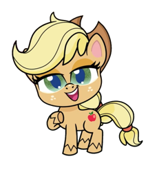 Size: 1167x1264 | Tagged: safe, edit, edited screencap, screencap, applejack, earth pony, pony, g4.5, my little pony: pony life, princess probz, background removed, breaking the fourth wall, looking at you, not a vector, simple background, transparent background