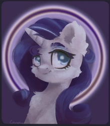 Size: 3500x4000 | Tagged: safe, artist:colorbrush, rarity, pony, unicorn, abstract background, bust, cheek fluff, chest fluff, ear fluff, fluffy, portrait, solo